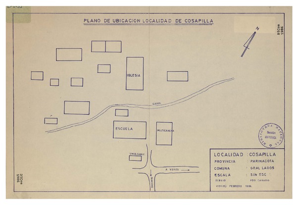 Plano de ubicación localidad de Cosapilla  [material cartográfico] dibujo Fernando Canario.