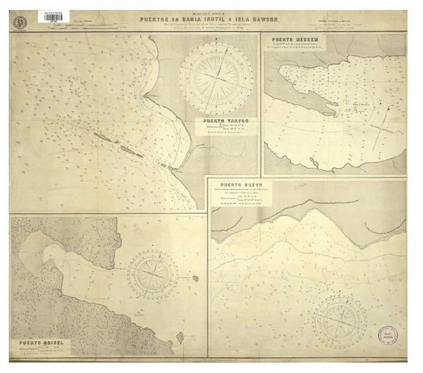 Magallanes Puertos en Bahía Inútil e isla Dawson