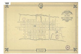 Plano de la ciudad de Bulnes con la numeración oficial de las manazanas [material cartográfico] : de la Asociación Chilena de Aseguradores Contra Incendio.