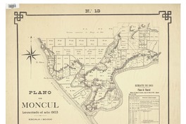 Plano de Moncul levantado el año 1903 [material cartográfico] : reducción del plano levantado por D. Juan Agustín Cabrera.