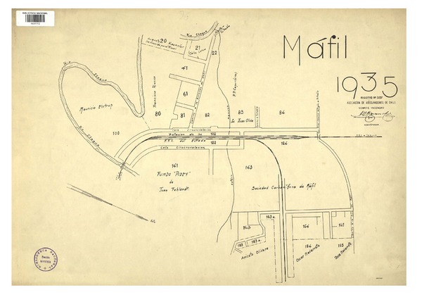 Máfil 1935  [material cartográfico] Asociación de Aseguradores de Chile
