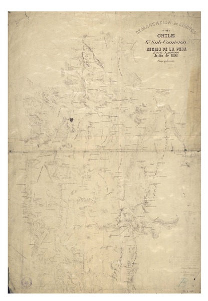 Demarcación de límites con Chile mapa preliminar (Región de la Puna) [de la] Subcomisión [Argentina] no. 6.