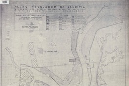 Plano regulador de Valdivia aprobado por Decreto Supremo N°2289 de 28-x-1960 y con sus modificaciones posteriores [material cartográfico] : Ministerio de Obras Públicas Dirección de Arquitectura Depto. de Urbanismo y Vivienda.