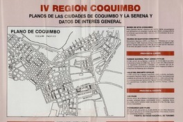 IV Región Coquimbo planos de la ciudades de Coquimbo y La Serena y datos de interés general.