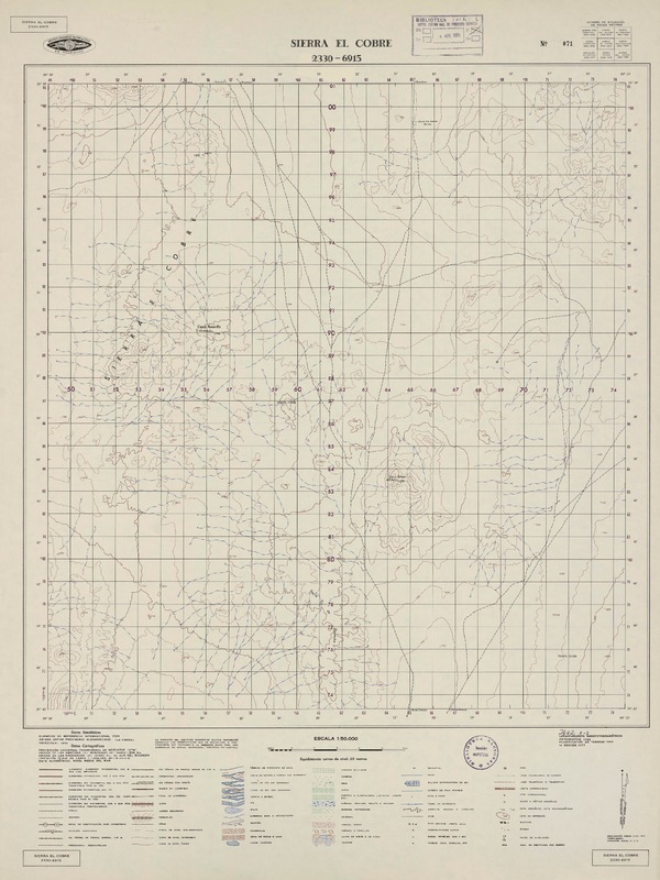 Sierra el Cobre 2330 - 6915 [material cartográfico] : Instituto Geográfico Militar de Chile.