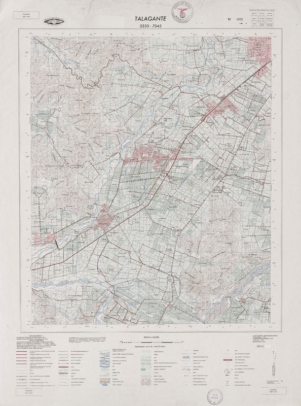 Talagante 3330 - 7045 [material cartográfico] : Instituto Geográfico Militar de Chile.