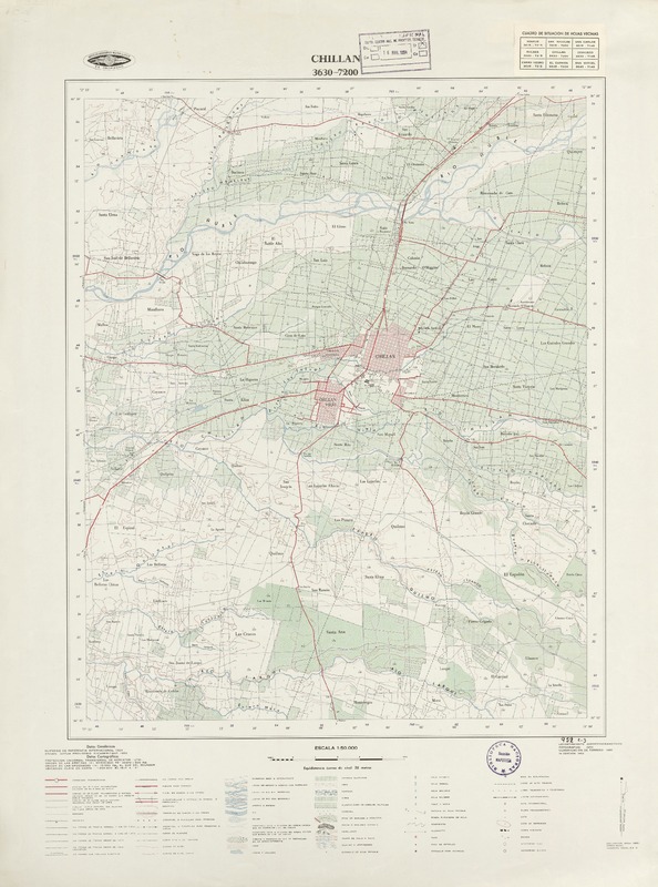 Chillán 3630 - 7200 [material cartográfico] : Instituto Geográfico Militar de Chile.