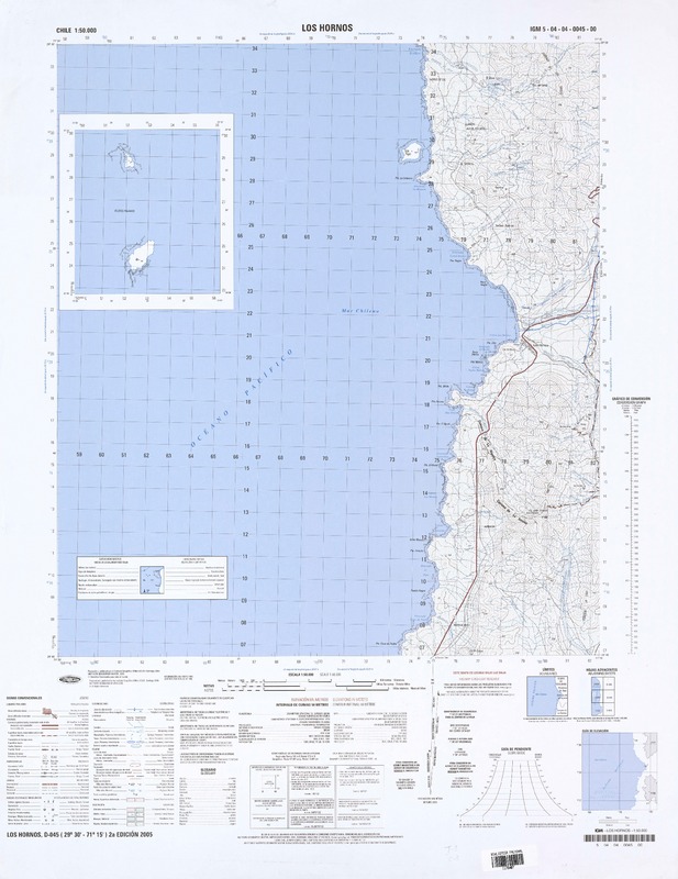 Los Hornos (29°30' - 71°15') [material cartográfico] : Instituto Geográfico Militar de Chile.