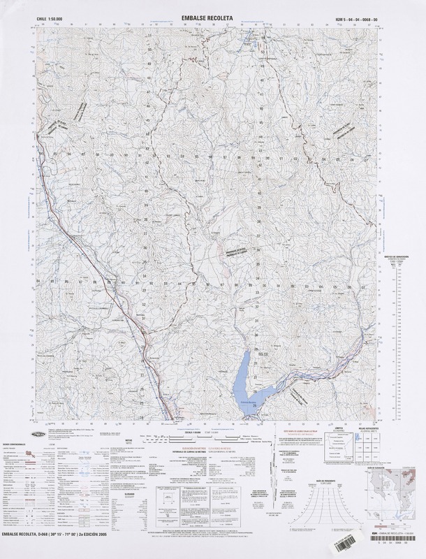 Embalse Recoleta (30°15' - 71°00') [material cartográfico] : Instituto Geográfico Militar de Chile.