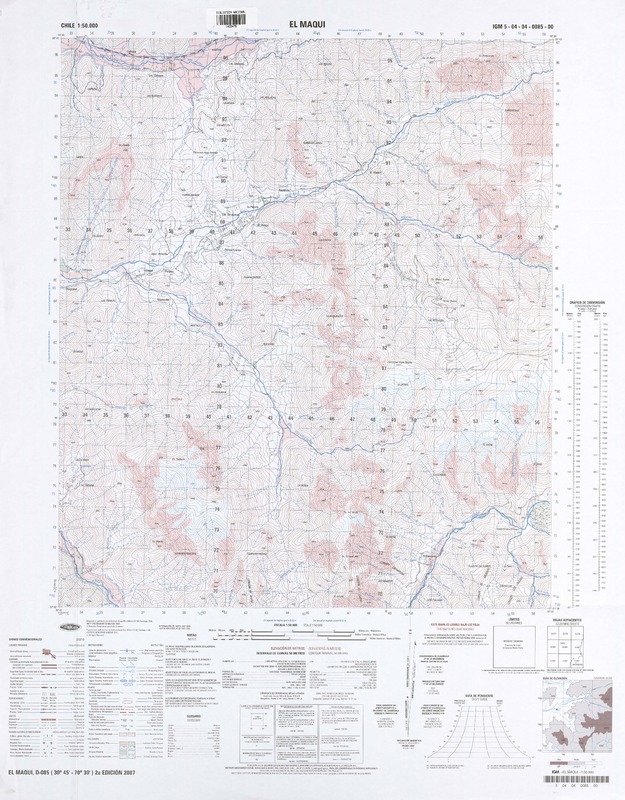 El Maqui (30°45' - 70°30') [material cartográfico] : Instituto Geográfico Militar de Chile.