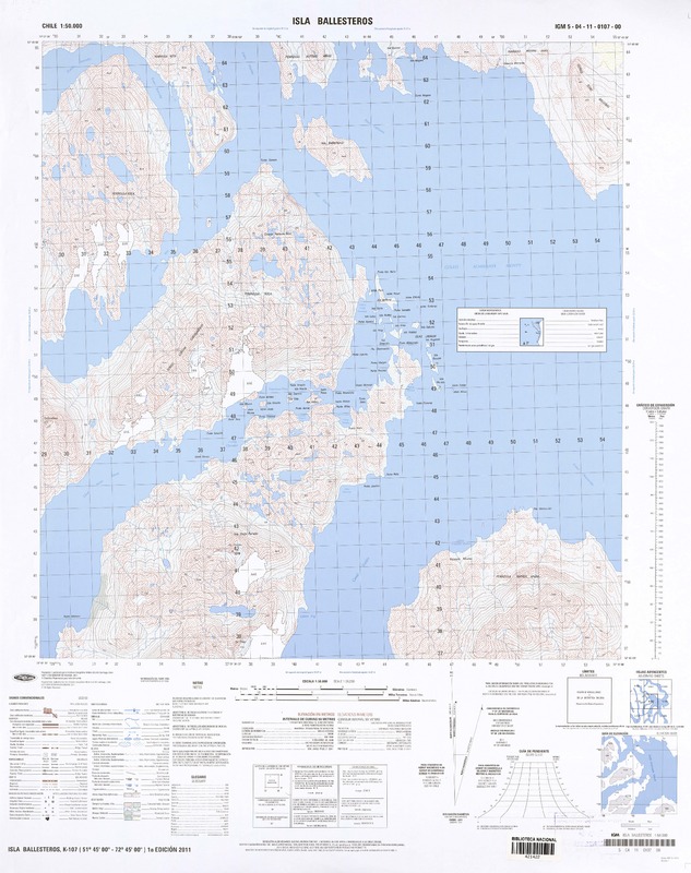 Isla Ballesteros (51° 45' 00 - 72° 45' 00")  [material cartográfico] Instituto Geográfico Militar de Chile.