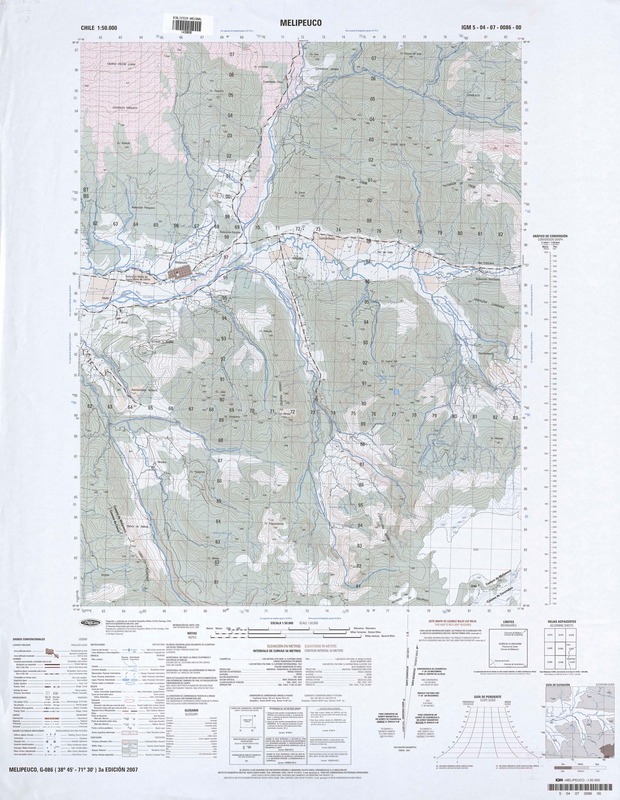 Melipeuco (38°45' - 71°30') [material cartográfico] : Instituto Geográfico Militar de Chile.