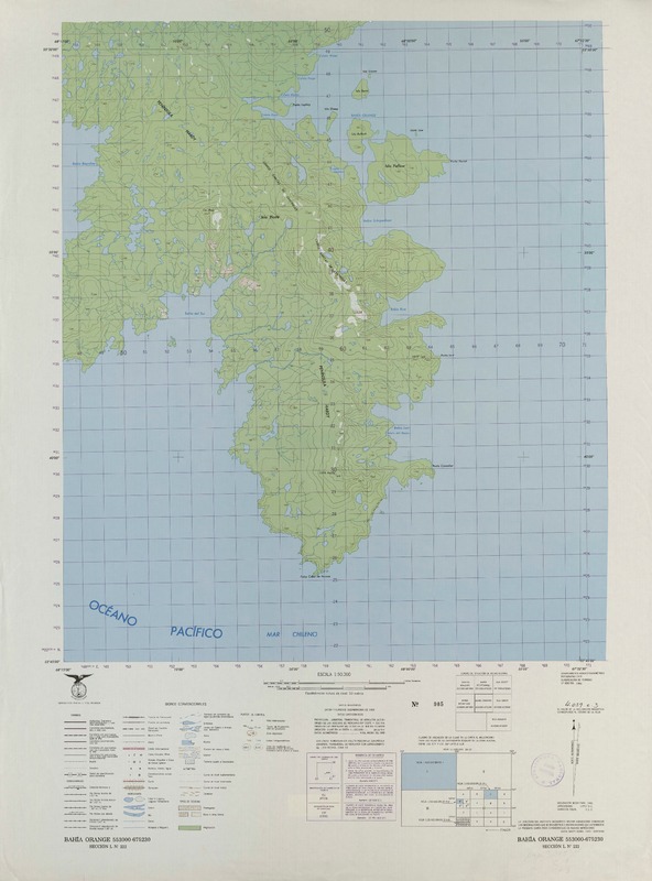 Bahía Orange (55° 30' 00''- 67° 52 '30'')  [material cartográfico] Instituto Geográfico Militar de Chile.