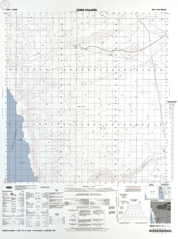 Cerro Atajaña (19°15'13.00" - 70°00'06.05") [material cartográfico] : Instituto Geográfico Militar de Chile.