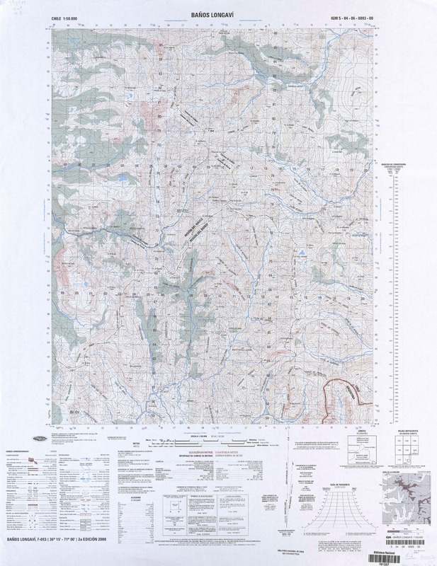 Baños Longaví (36° 15' - 71° 00')  [material cartográfico] preparado y publicado por el Instituto Geográfico Militar.