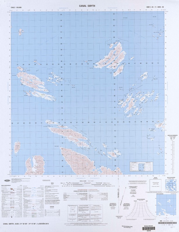 Canal Smyth (51° 30' 00'' - 74° 15' 00'')  [material cartográfico] Instituto Geográfico Militar.