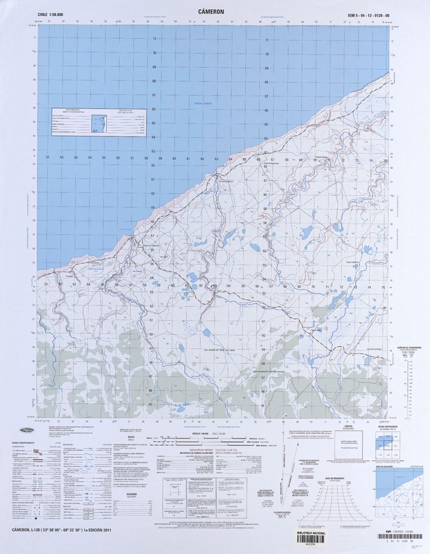 Cámeron (53° 30' 00" - 69° 22' 30")  [material cartográfico] Instituto Geográfico Militar de Chile.