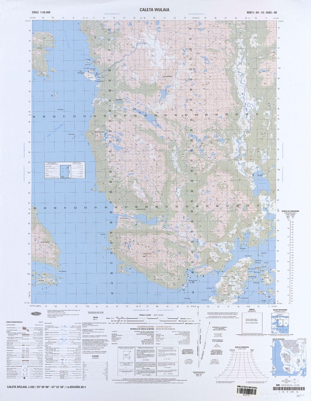 Caleta Wulaia (55° 00' 00"- 67° 52' 30")  [material cartográfico] Instituto Geográfico Militar de Chile.