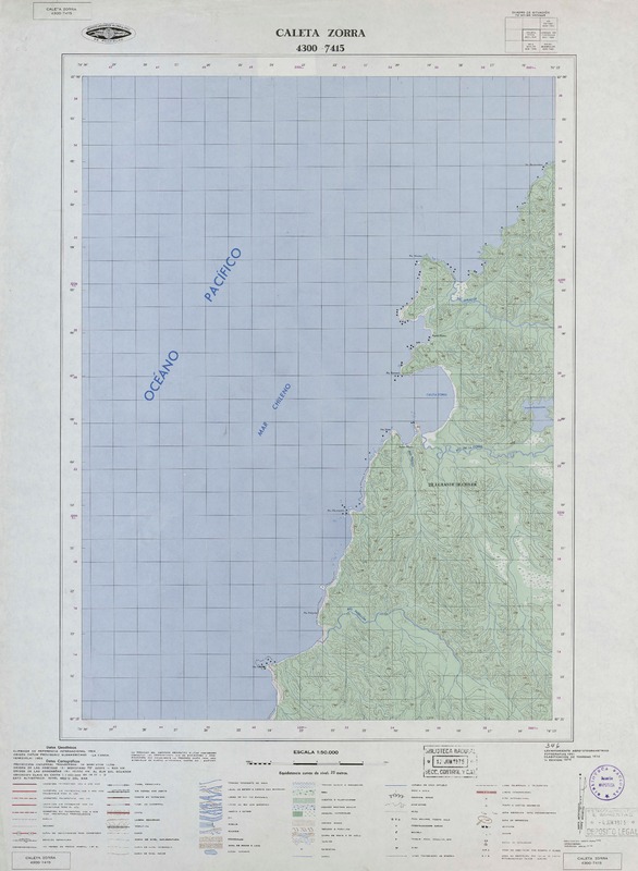 Caleta Zorra (43° 00' - 74° 15')  [material cartográfico] Instituto Geográfico Militar de Chile.