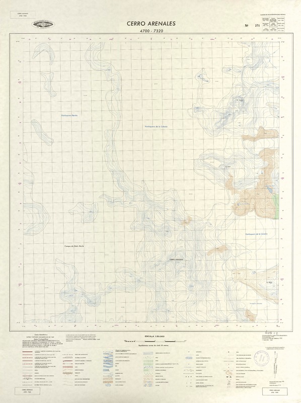Cerro Arenales 4700 - 7320 [material cartográfico] : Instituto Geográfico Militar de Chile.