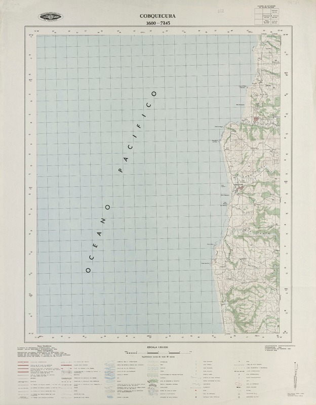 Cobquecura 3600 - 7245 [material cartográfico] : Instituto Geográfico Militar de Chile.