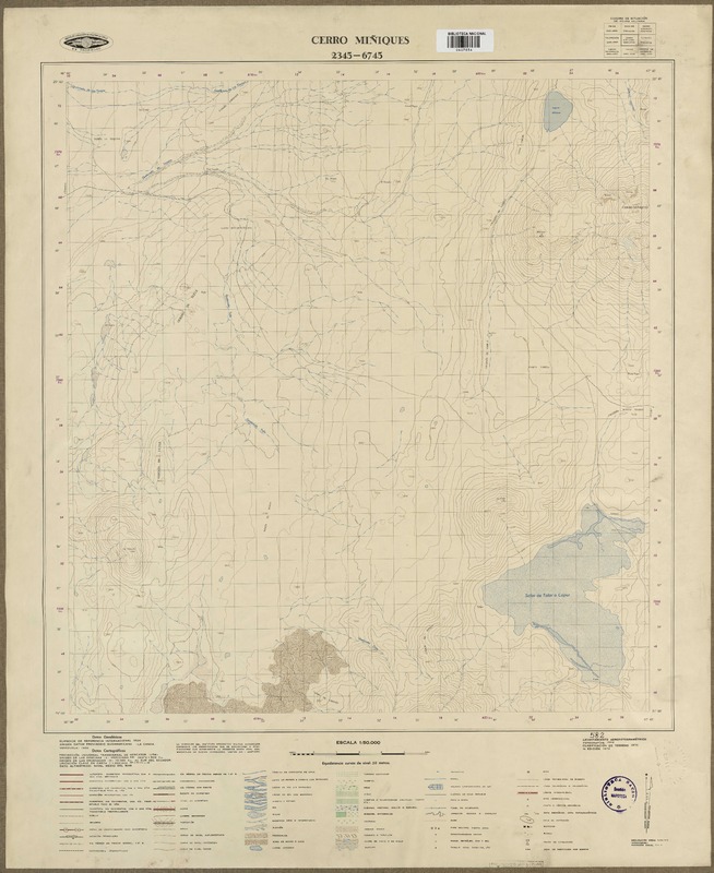 Cerro Miñiques 2345 - 6745 [material cartográfico] : Instituto Geográfico Militar de Chile.