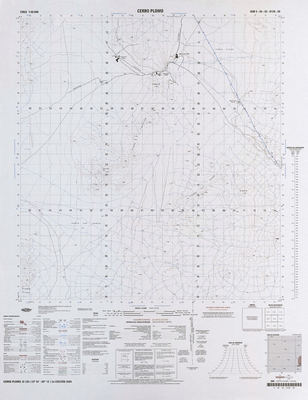 Cerro Plomo (23°45'-69°15') [material cartográfico] : Instituto Geográfico Militar de Chile.