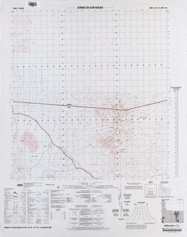 Cerros de Guayaques (22°45'-67°30') [material cartográfico] : Instituto Geográfico Militar de Chile.