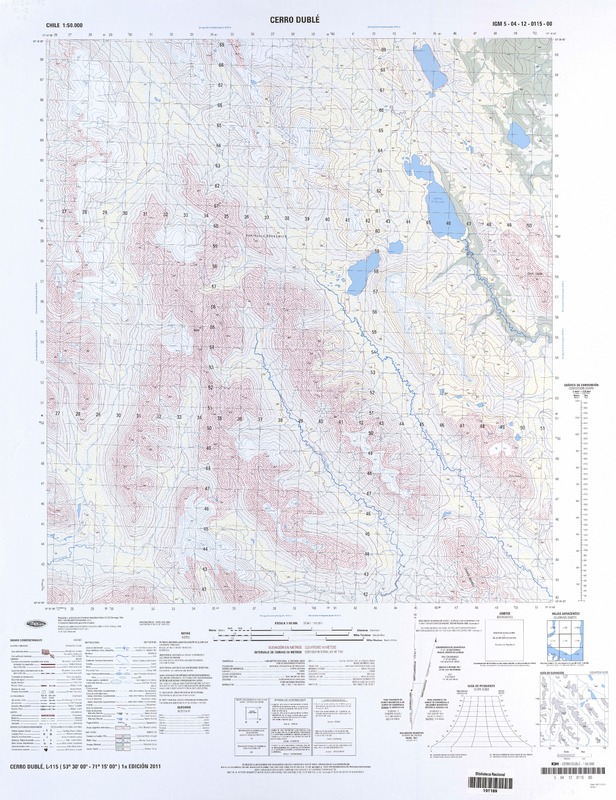Cerro Dublé (53° 30' 00"- 71° 15' 00")  [material cartográfico] Instituto Geográfico Militar de Chile.