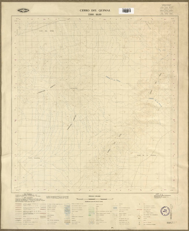 Cerro del Quimal 2300 - 6830 [material cartográfico] : Instituto Geográfico Militar de Chile.
