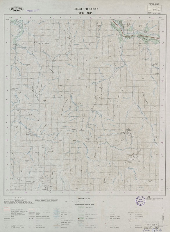 Cerro Tololo 3000 - 7045 [material cartográfico] : Instituto Geográfico Militar de Chile.
