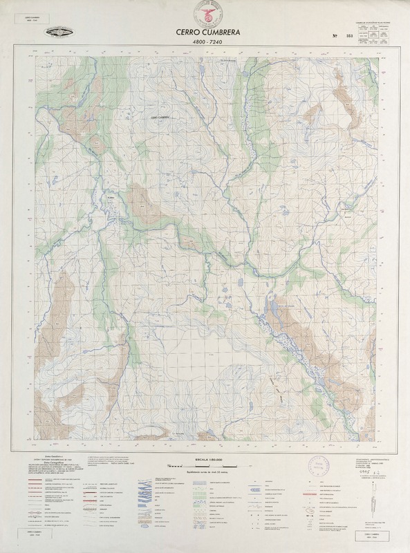 Cerro Cumbrera 4800 - 7240 [material cartográfico] : Instituto Geográfico Militar de Chile.