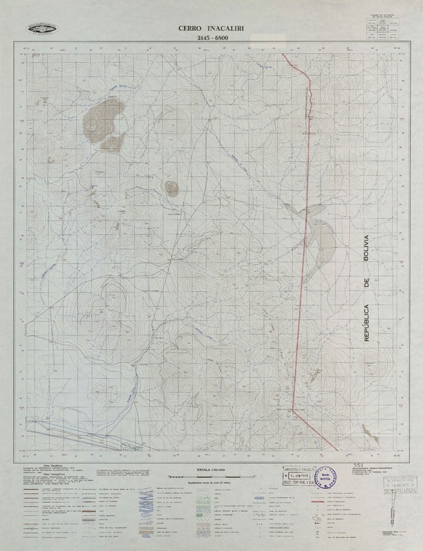 Cerro Inacaliri 2145 - 6800 [material cartográfico] : Instituto Geográfico Militar de Chile.