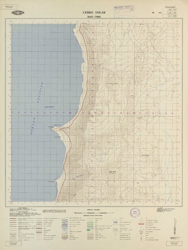 Cerro Tolar 2145 - 7000 [material cartográfico] : Instituto Geográfico Militar de Chile.