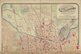 Plano jeneral de la ciudad de Santiago e inmediaciones notablemente completado i correjido [material cartográfico] : por Nicanor Boloña Cartográfo.