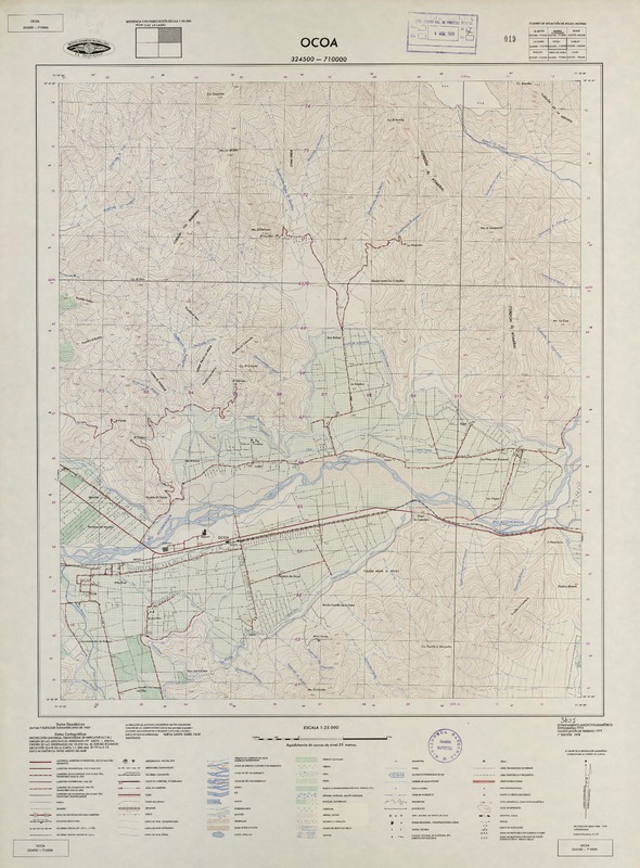 Ocoa 324500 - 710000 [material cartográfico] : Instituto Geográfico Militar de Chile.