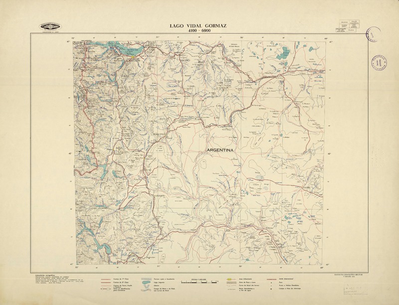 Lago Vidal Gormaz 4100 - 6900 [material cartográfico] : Instituto Geográfico Militar de Chile.