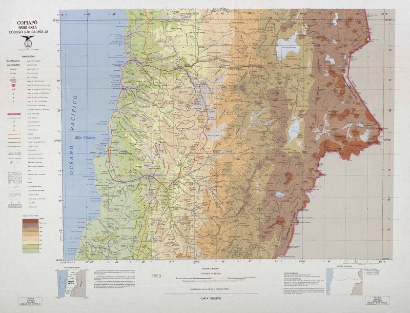 Copiapó 2600 - 6815 : carta terrestre [material cartográfico] : Instituto Geográfico Militar de Chile.