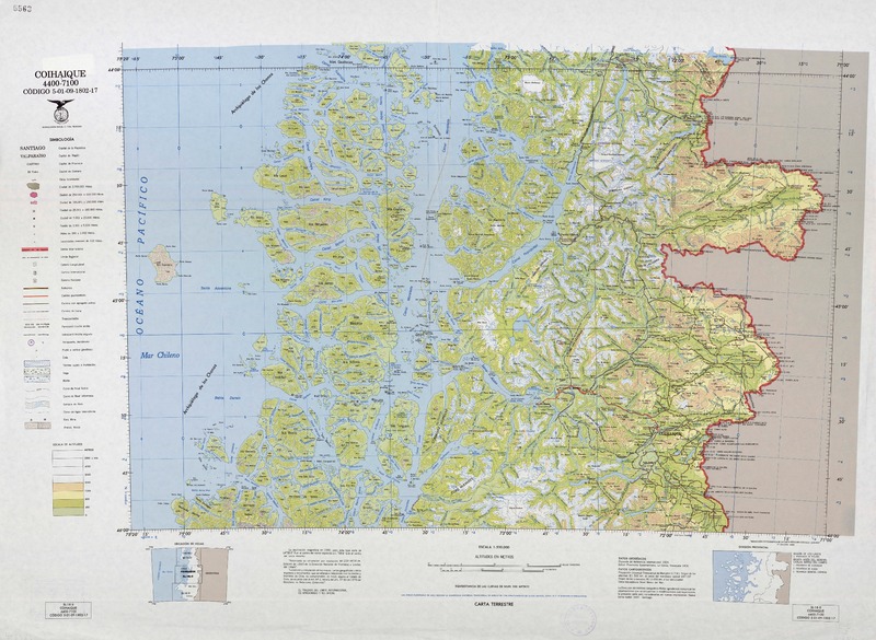 Coihaique 4400 - 7100 : carta terrestre [material cartográfico] : Instituto Geográfico Militar de Chile.