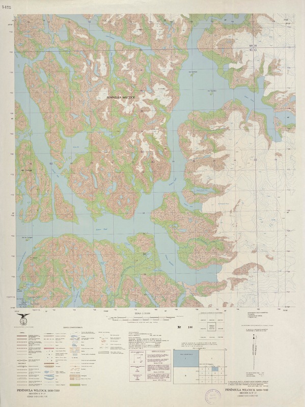 Península Wilcock 5030 - 7330 [material cartográfico] : Instituto Geográfico Militar de Chile.