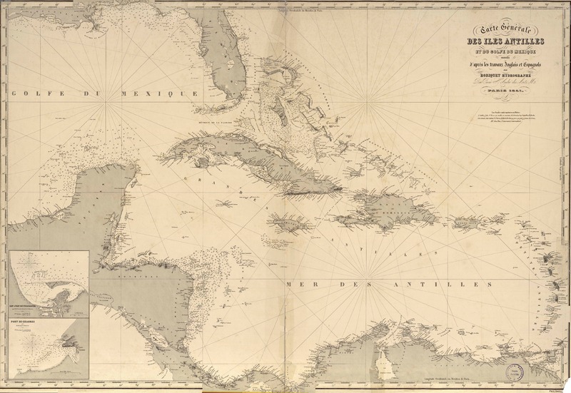 Carte genérale des Iles Antilles et du Golfe du Mexique dressée d'après les travaux anglais et espagnols [material cartográfico] : par Robiquet Hydrographe ; gravée par Massuet.