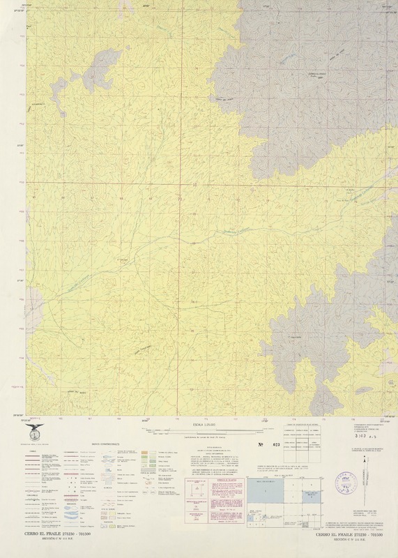 Cerro el Fraile 275230 - 701500 [material cartográfico] : Instituto Geográfico Militar de Chile.