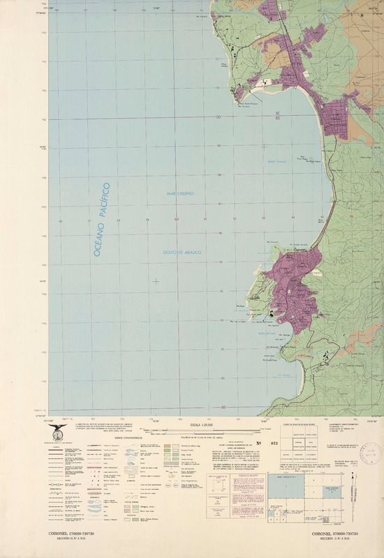 Coronel 370000 - 730730 [material cartográfico] : Instituto Geográfico Militar de Chile.
