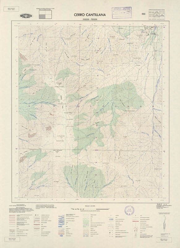 Cerro Cantillana 335230 - 705230 [material cartográfico] : Instituto Geográfico Militar de Chile.
