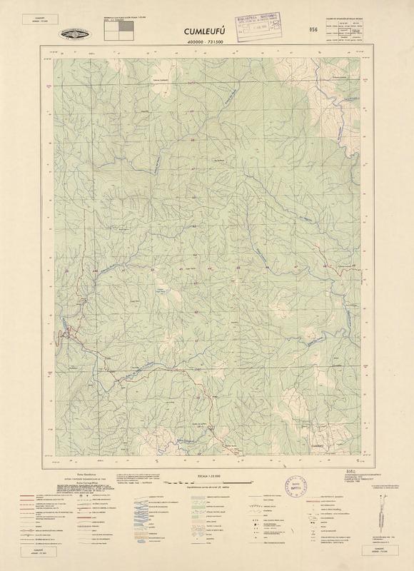 Cumleufú 400000 - 731500 [material cartográfico] : Instituto Geográfico Militar de Chile.