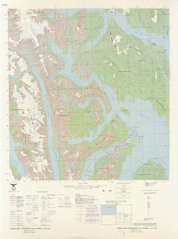 Cordillera Sarmiento de Gamboa 5130 - 7245 [material cartográfico] : Instituto Geográfico Militar de Chile.