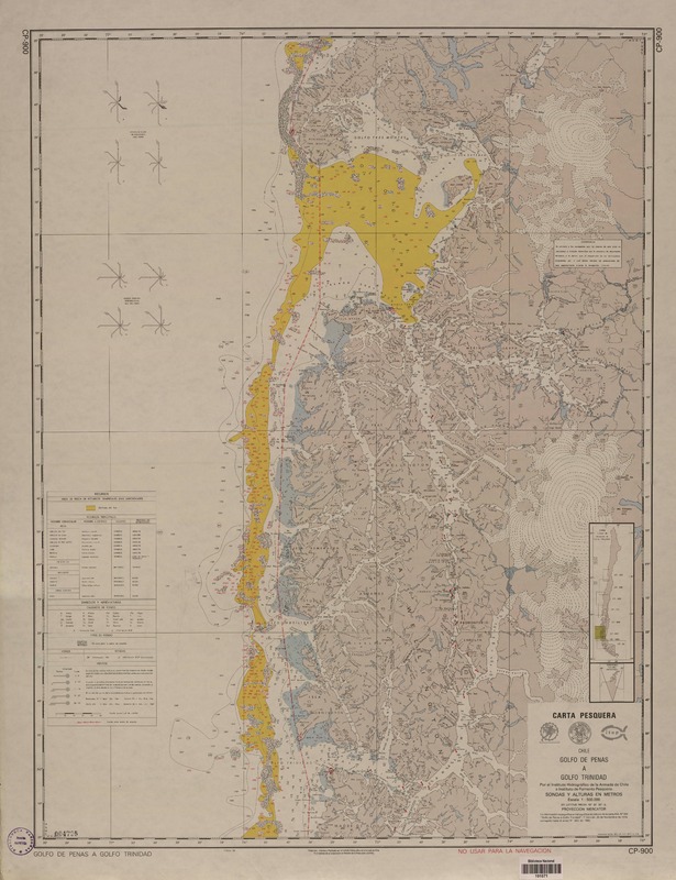 Carta pesquera Chile, Golfo de Penas a Golfo Trinidad [material cartográfico]: por el Instituto Hidrográfico de la Armada e Instituto de Fomento Pesquero.