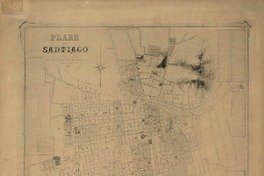 Plano de Santiago  [material cartográfico] dibujado y completado por la Sección de Geografía y Mapas de la Dirección General de Obras Públicas.