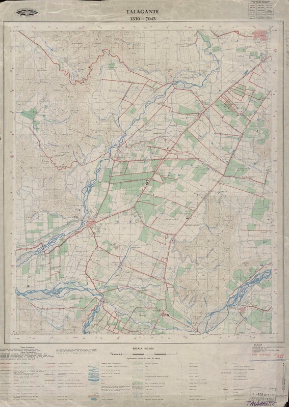 Talagante 3330 - 7045 [material cartográfico] : Instituto Geográfico Militar de Chile.