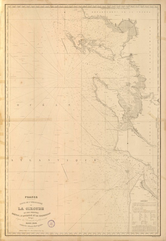 Carte de l'embouchure de la Gironde et des pertuis Breton, D'Antioche et de Maumusson  [material cartográfico]
